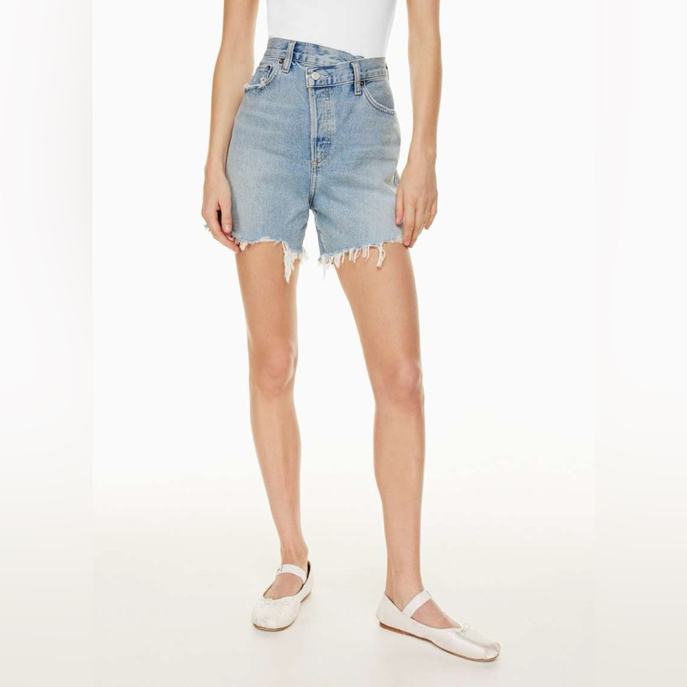 Agolde criss cross jean shorts - Picture 1 of 8